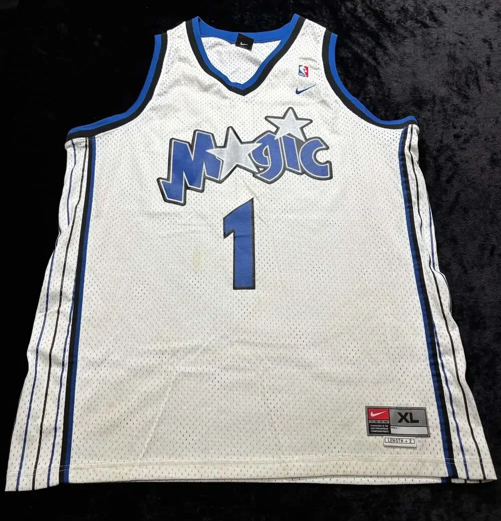 Men XL Vintage Nike NBA Orlando Magic Tracy McGrady Stitched White Jersey